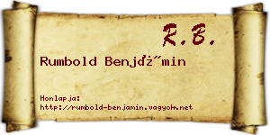 Rumbold Benjámin névjegykártya